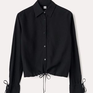 Totême Viscose silk blend drawstring shirt